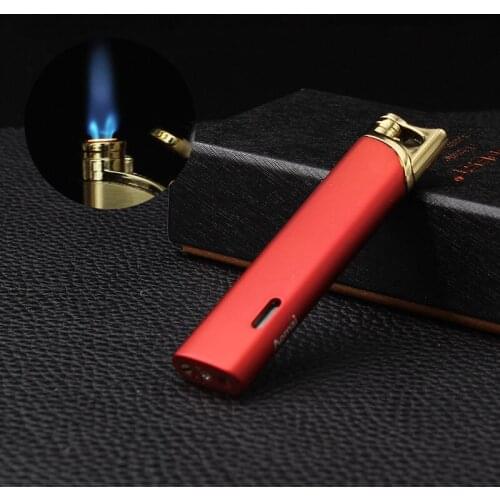 Ultra Thin Windproof Lighter Metal Personalized Fashion Turbo Lighter Butane Torch Lighter Cigar Smoking Encendedores