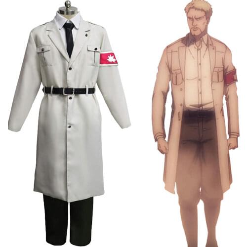 Attack on Titan Shingeki no Kyojin AOT Marley Army White Uniform Cosplay Costume Outfits Halloween Carnival Suit