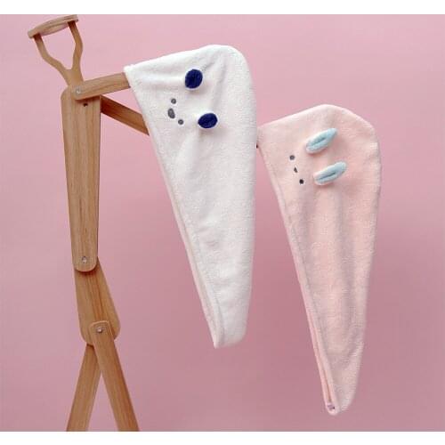 Hair Towel Microfiber Bath Cartoon Hair Dry Cap Non-Slip Yarn Triangle Towel Shower Cap Bath Towel Soft Shower For Home