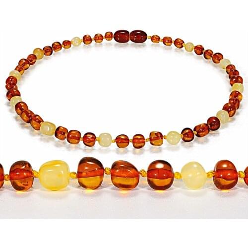 HAOHUPO Top Quality Classic Baby Necklace Wholesale Choker Fanshion Natural Stone Necklace Baby Teething Handmade Amber Necklace