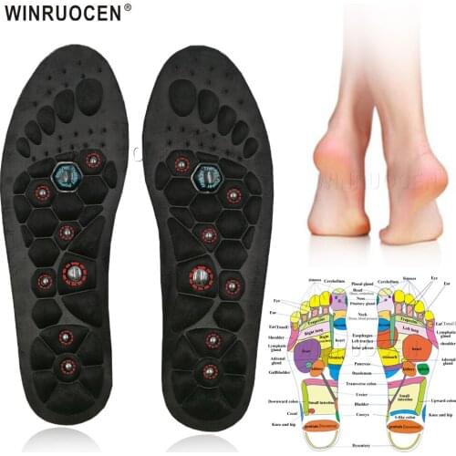 WINRUOCEN Magnet Massage Orthopedic Insoles Therapy Slimming Breathable Unisex Shoe Comfort Health Care Pads Magnet Insoles