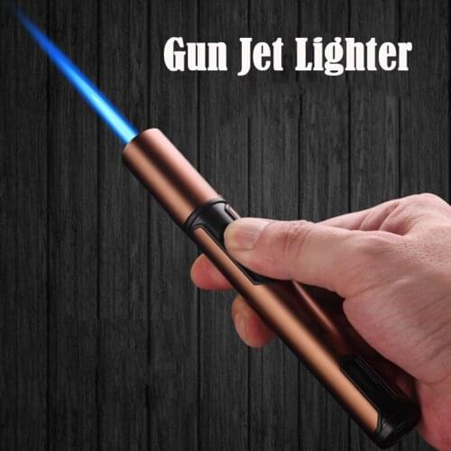 Windproof Torch Lighter Gadgets For Men Jet Cigar Butane Turbo Lighter Gun Portable BBQ Camping Cool Lighters Dropship Suppliers