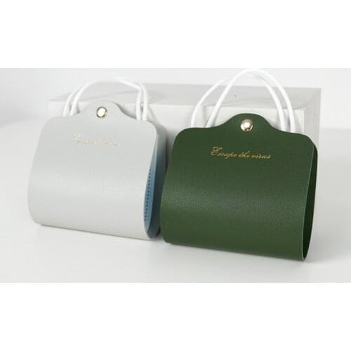 Mask Storage Clip Double Sided Leather Mask Temporary Storage Clip Foldable Compact Resh Portable Dust Mask Storage Box Bag Case