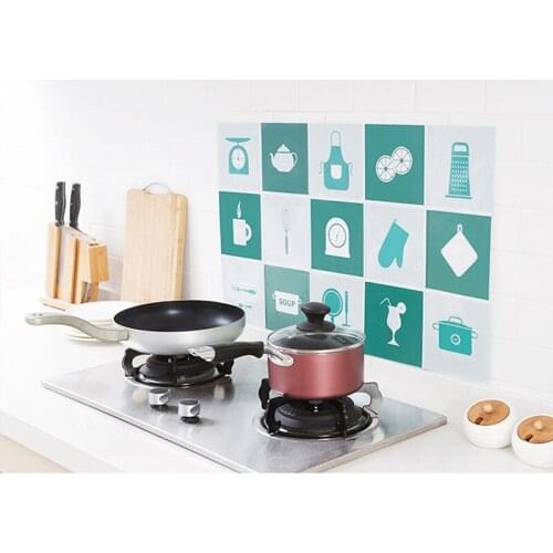 1pc Kitchen Oil Stickers Kitchenware Self-adhesive High Temperature Oil Stickers Home Stove Ceramic Tile Wall Stickers Anti-oil