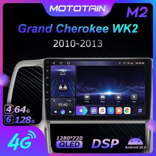 1280*720 Android 10.0 Mototain Car Multimedia Auto Radio for Jeep Grand Cherokee WK2 2010 - 2013 4G LTE Audio GPS Player 8 Core
