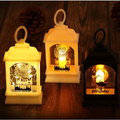 2pcs Ramadan Decoration Wind Lights Lantern Eid Mubarak Moon Candle LED Lights Handicraft Ornament Islam Muslim Party Gifts