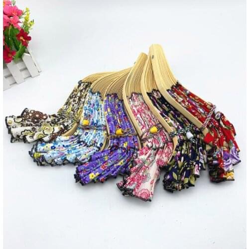 50pcs Foldable Hand Fan Sun Hat 2 In 1 Portable Floral Printed Bamboo Hat Outdoor Travel Holiday Sun Hat Summer Caps