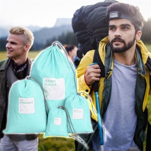 4 Pcs/lot Bag Travel Accessories for Men Women Waterproof Polyester Organizers Packing Drawstring Bags Luggage Shoes Storage Bag