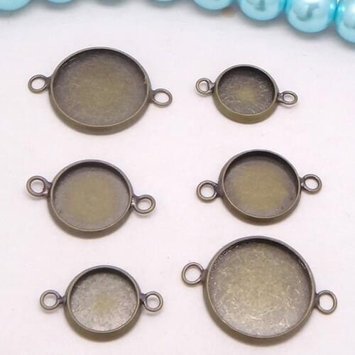 40PCS Antiqued Bronze 12mm cabochon settings link connectors #23122