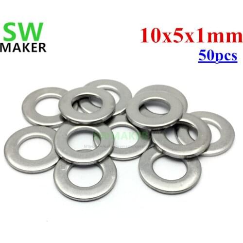SWMAER 50pcs Precision Shim - 10x5x1mm for OpenBuilds OX CNC Wheel Kit 3D printer v-wheel parts