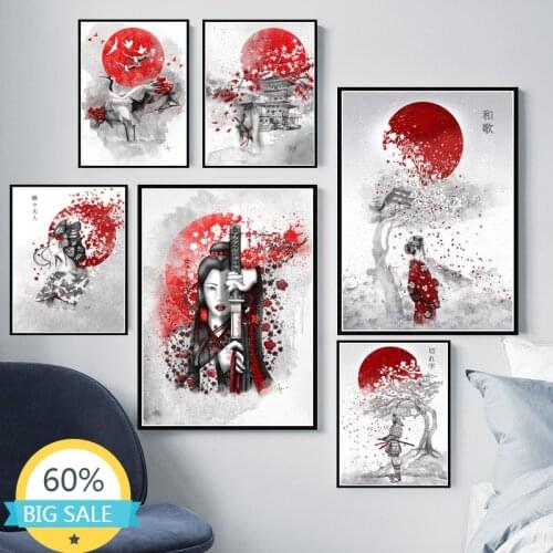 5D DIY Diamond Painting Japanese Zen Ink Bushido Samurai Kanji Embroidery Full Mosaic Cross Stitch Kits Home Decoration Gift