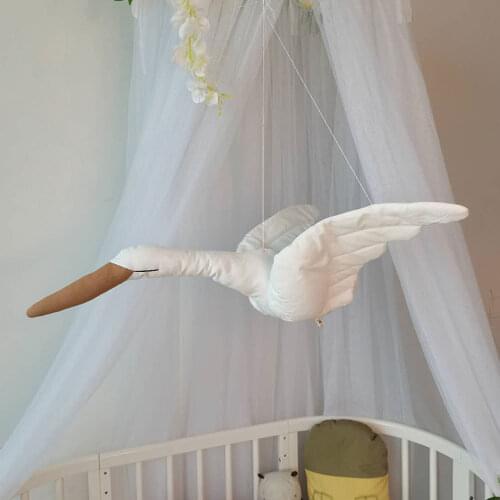 60*40cm Cute Big Swan Plush Stuffed Doll Fabric Family Bedroom Nursery Room Decor Wall Hanging Ornaments Baby Soothing Pillow