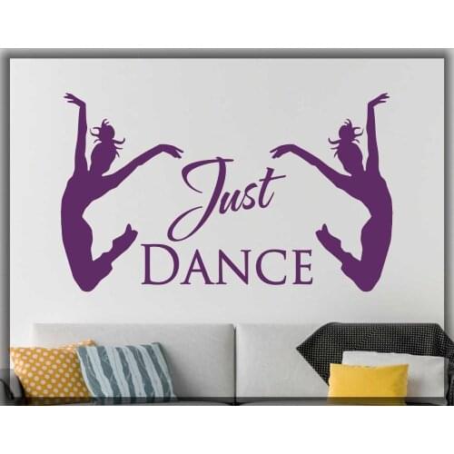 Ballet Dancer Decal Just dance quote wall decal Dance Studio waterproof vinyl Wall sticker Ballerina Ballet Decor stickers G529