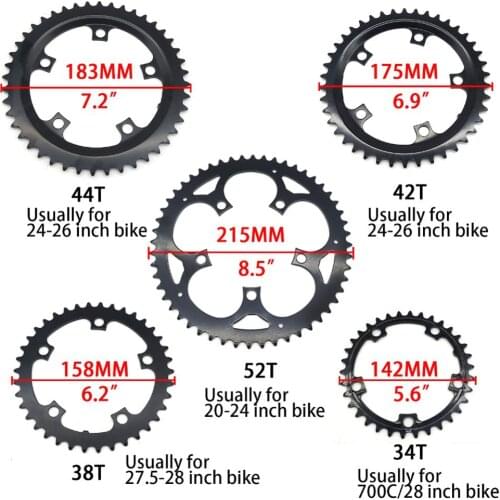 34T 38T 42T 44T 52T MTB Bicycle Round Chainwheel Chainring Accessories Replacement Parts for Tongsheng TSDZ2 motor