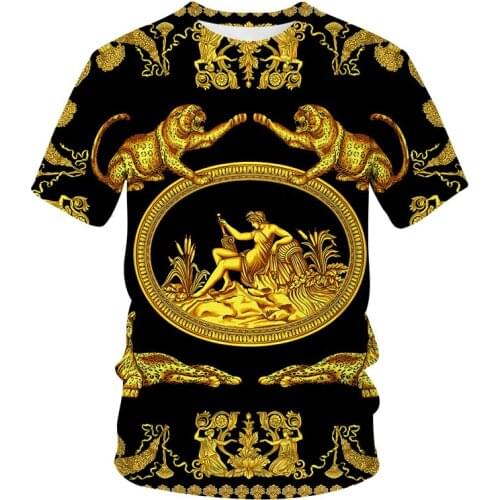 2021 Luxury 3D print t shirt Men Women New Fashion Iron chain summer short Sleeve vintage mens T-shirts aesthetic T-shirt Tops