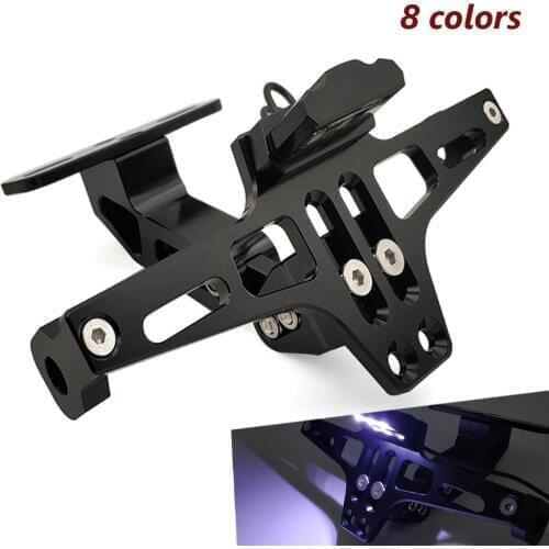 Hot Motorcycle License Plate Holder Adjustable Rear Tail Bracket LED-light For Honda cbf 1000 600 600f forza 300 XADV 750 X-11