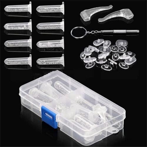 Glasses Repair Kit Glasses Lens Screw Silicone Nose Pads Phillips Screwdriver