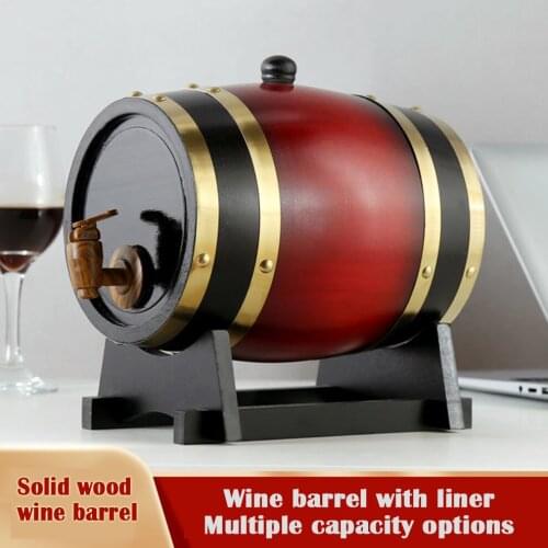 3L Solid Wood Wine Barrel Red Wine Liquor Wine Barrel Oak Barrel Wine Cabinet Decoration Ornaments