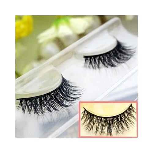 Top sale High Quality 100% Natural Cross Mink False Eyelashes Real Mink Hair Eyelashes Free shipping