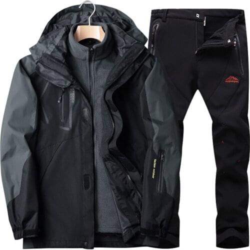 Ski Suit Men Skiing and Snowboarding Sets Warm Waterproof Windproof Snowboard Fleece Jacket+pants Snow Suits set de snowboard