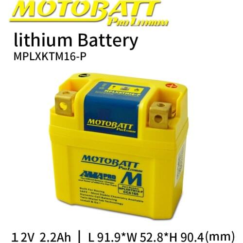 Motobatt MPLXKTM16-P Lithium ion LifePo4 Battery 12V 2.2Ah 165CCA Bateria Moto Universal Maintenance free