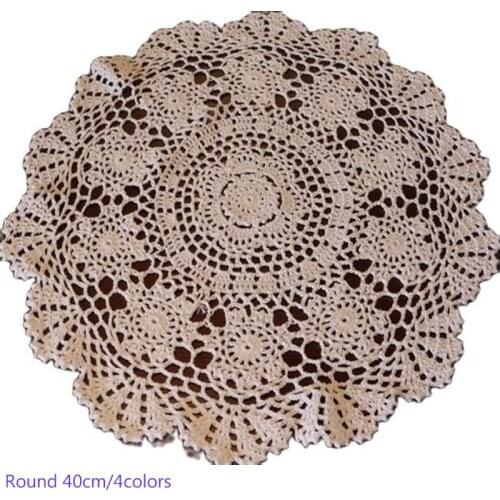 NEW Handmade Crochet mat kitchen Placemat lace cotton place Mat cloth Christmas Doily Cup mug Christmas drink Coaster dining Pad