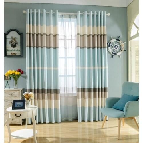 New Curtains Fresh and Simple Velvet Printing Shading Finished Product Customization Curtains for Living Dining Room Bedroom
