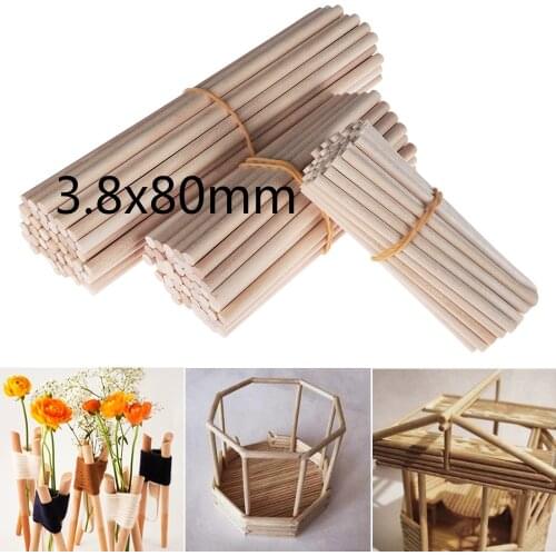 100pcs 80mm pine wood sticks, used for lollipops DIY crafts, building models, wood crafts