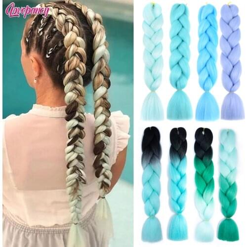 Jumbo Braid Hair Expression For Crochet Braids Pre Stretched Synthetic Hair Extension Attachment For Twist Box Braids Wholesale