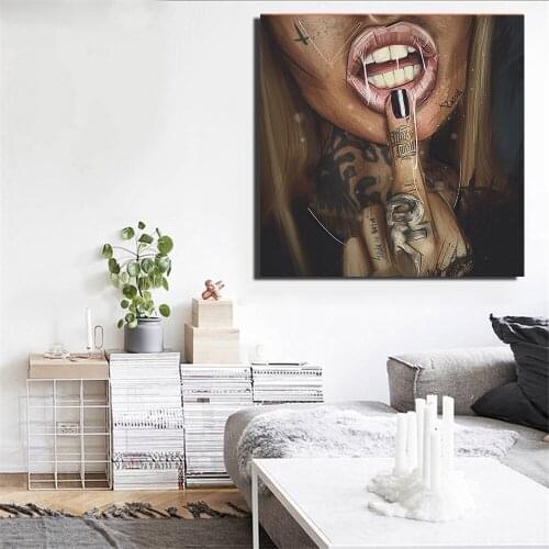 Sexy Girl Tattoo Graffiti Canvas Painting Print Beauty Figure Posters Wall Art Pictures For Living Room Home Decoration Artwork