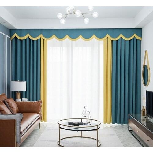 New Simple Korean Modern Curtains Thick Solid Color Sunscreen Cotton Linen Shading Cloth Curtains for Living Room Bedroom Custom