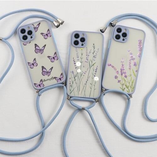 For Huawei P30 P40 P20 Pro lite Y9 Prime Y9 Y7 2019 P Smart Z Nova 6 SE Flower Necklace Lanyard Leopard Shockproof Case Cover