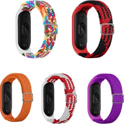 For xiaomi mi band 6 5 4 Strap adjustable belt braided Sports Loop watch band MiBand band Mi 3 Mi 4 Mi 5 Mi 6 Straps