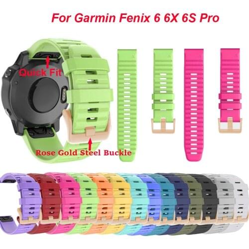 26 22 20MM Watchband Strap for Garmin Fenix 5X 6X 6 5 5S Plus 3 3HR 6S Pro Watch Quick Release Silicone Easyfit Wrist Band Strap