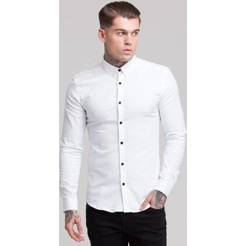 White Shirt Mens Long-sleeved Non-iron Business Is Fit Korean Professional Work Mens White Suit Shirt