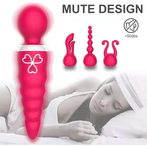 Female sex toys rechargeable silicone AV Wand with multi-headgear vibration massage masturbation device for Woman