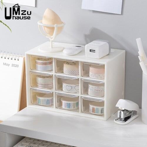 9 Grid Cosmetics Jewelry Drawer Storage Boxes Girl Makeup Earrings Necklace Organiser Stationery Office Cabinets DustProof Home