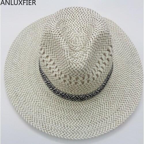 H513 Summer Straw Hat Jazz Outdoor Mens Sunshade Hats Women Leisure Beach Sunscreen Holiday Fashion Breathable Cool Cap