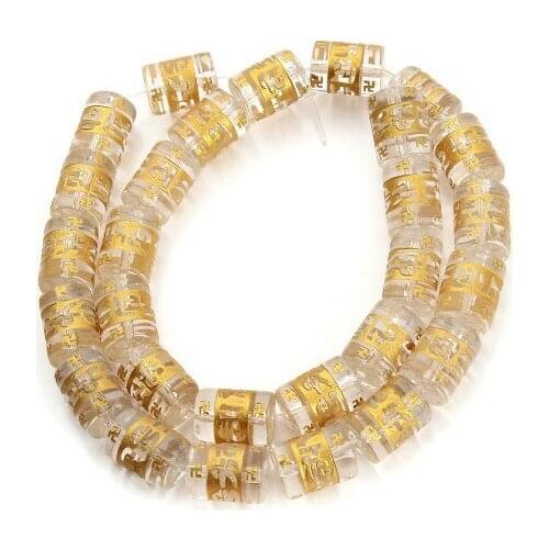 10*14mm Six-character mantra bucket beads Crystal beads Glass Beads Loose Spacer Round Beads For Jewelry Making