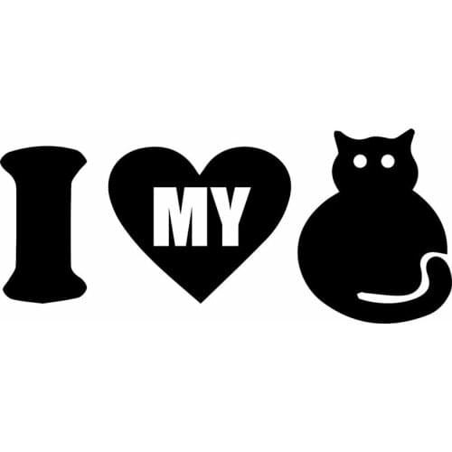 30cm I Love My Cat Animal Fashion Car-Styling Car Sticker -041