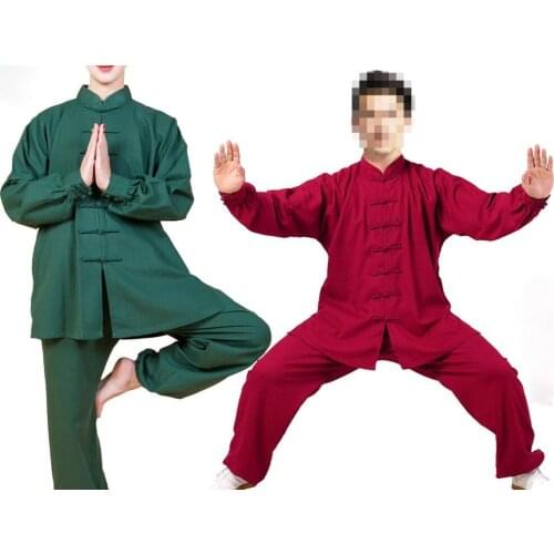 Unisex 100% cotton&linen tai chi clothing taijiquan suits kung fu martial arts uniforms blue/black/pink/green/red/gray