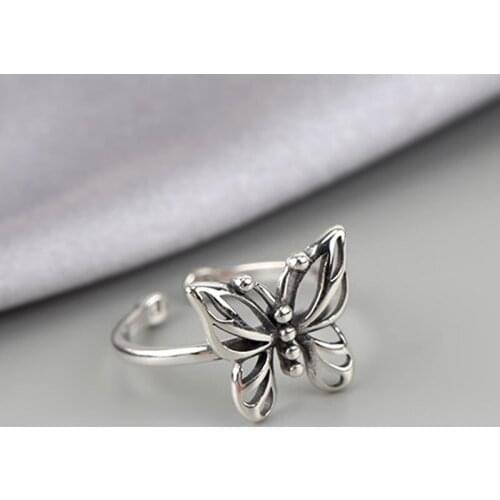 Ins Style Vintage Butterfly Rings for Women Men Lover Finger Ring Minimalist Jewelry Boho Wholesale