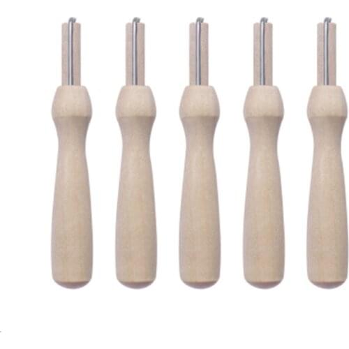 High Quality 5pc/set Single Felting Needle with Wooden Handle Holder for Wool Embroidery Hobby DIY Crafts Replaceable Needles