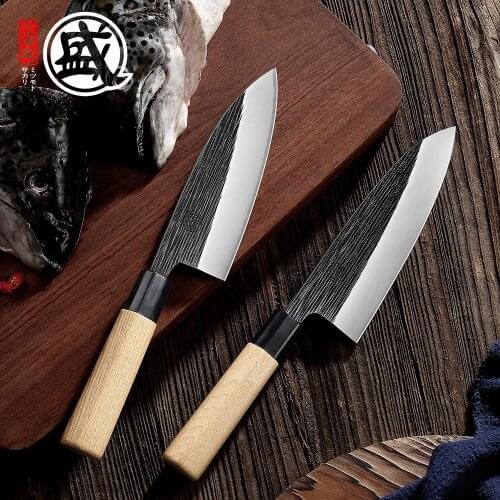 MITSUMOTO SAKARI Japanese Deba-knife Knife Fillet Kitchen Knife Utility Fish head Knife Sushi Salmon knives Gift Box