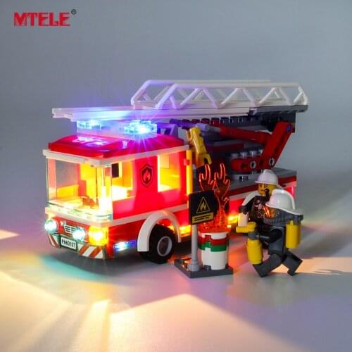 MTELE Brand LED Light Up Kit For 60107 City Series Fire Ladder Truck ,(NOT Include Model)