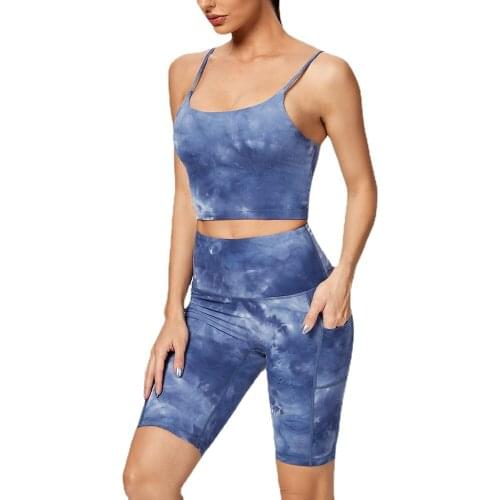 Women Solid Fitness Gym Set High Waist Yoga Sport Shorts with Phone Pockets Running Shorts Tummy Control Workout Yoga Sets