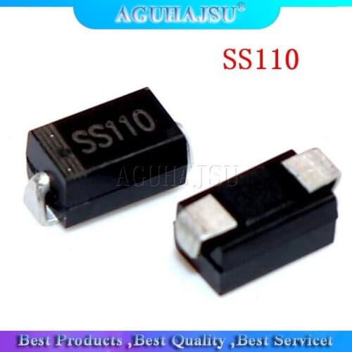 100PCS SS110 SR1 100 SMD Schottky Barrier Rectifier SMA Diode 1A 100V