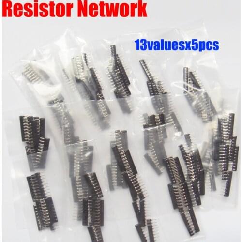 13valuesx5pcs=65pcs 5P 6P 7P 8P 9P 10P Resistor Network