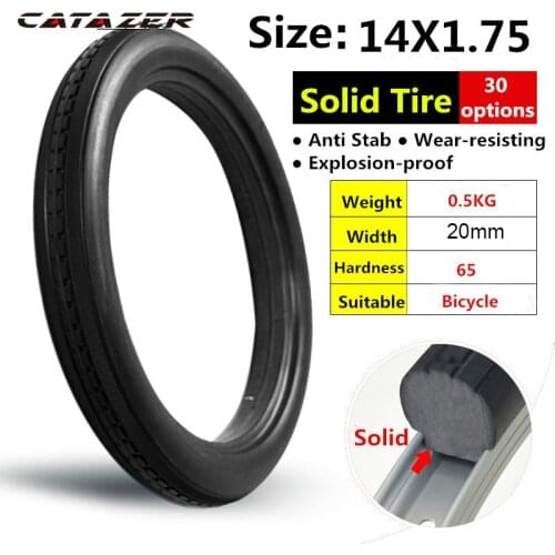 14inch 14*1.75 Bicycle Fixed Free Inflatable Solid Tire Anti Stab Riding MTB Road Bike BMX Electrombike Tubeless Tyre Bike Tyre
