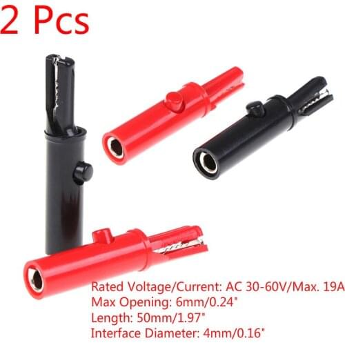 2Pcs Push Button Type Full Protective Alligator Clip For Professional Multimeter